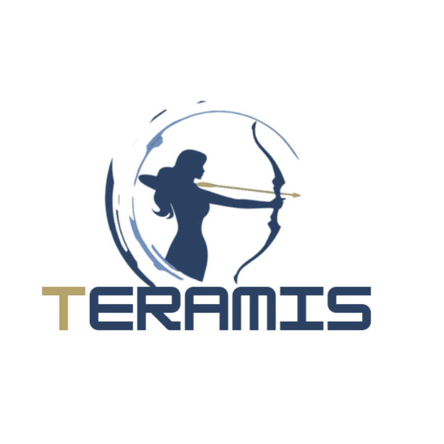 Teramis logo with archer symbol and navy and gold wordmark representing precision CUI discovery, CMMC boundary validation, and defense compliance.
