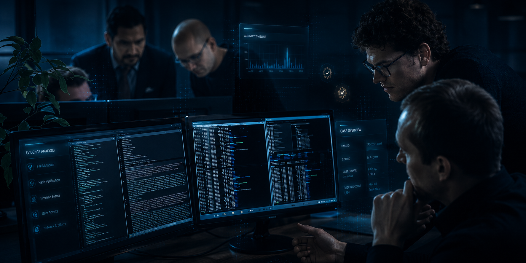 Cybersecurity analyst reviewing CMMC compliance and CUI risk data