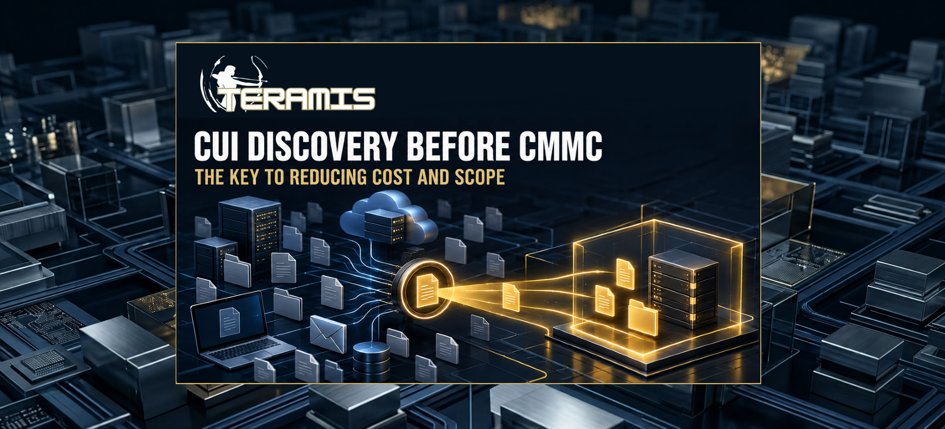 CUI discovery identifies sensitive documents across business systems and narrows them into a defined CMMC assessment boundary, reducing unnecessary cost and scope.